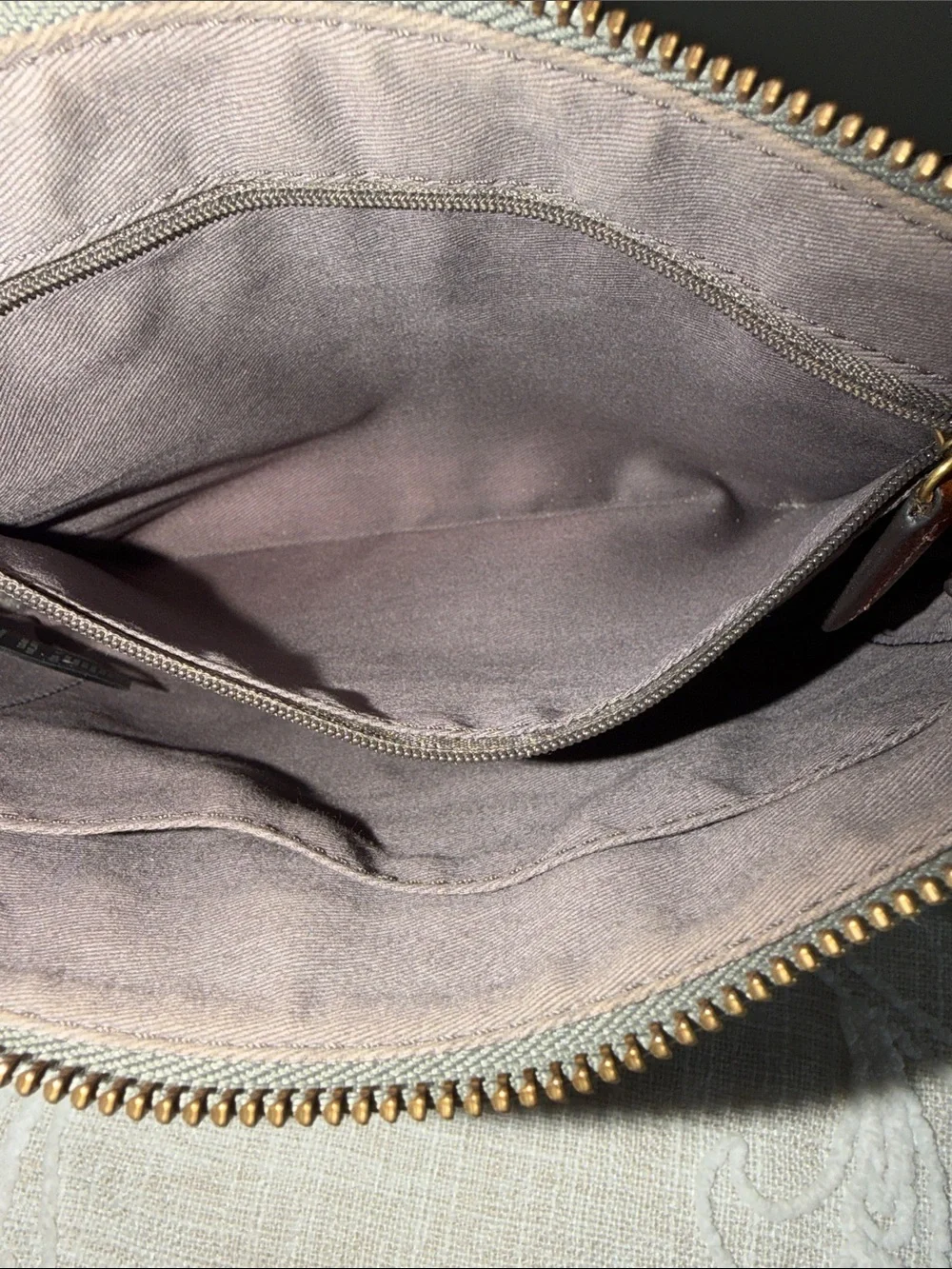 Fossil Two-Tone Fiona Leather Crossbody Bag in Brown and Light Gray